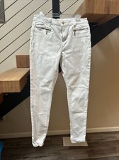 Women's Straight Ankle White Jeans 413