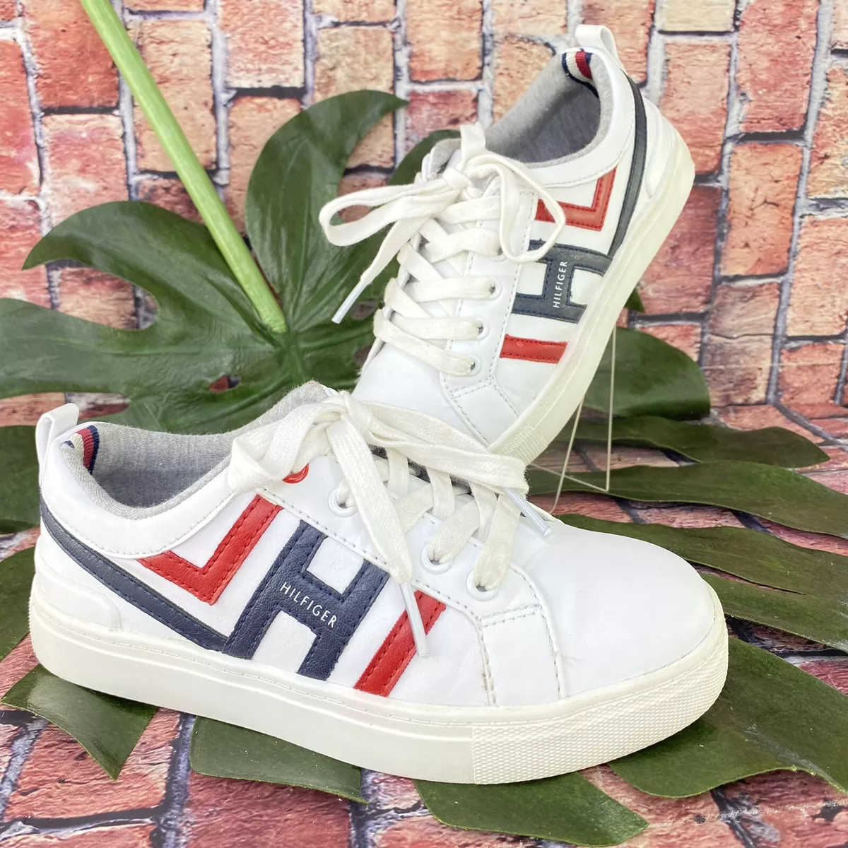 Tommy Hilfiger Youth Reece Jacob Sneakers Size 1 Big Kids White