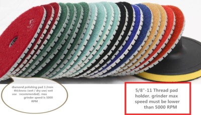 7'' Granite concrete ceramic Polishing Pad 7+1 & 4'' sanding grinding disc 9+1