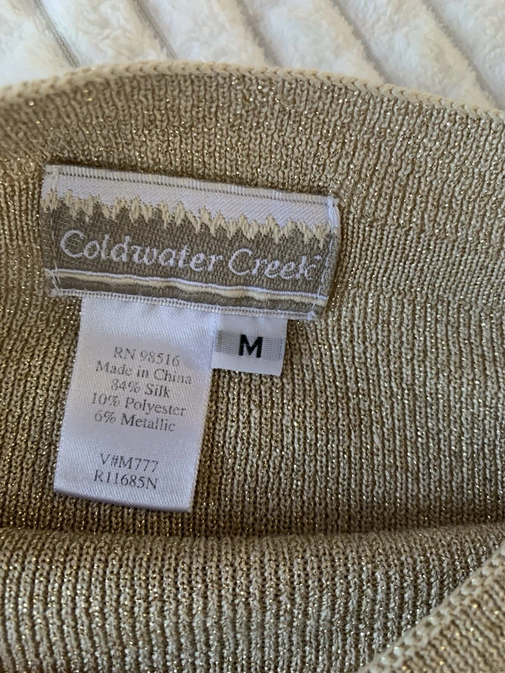 Suéter Coldwater Creek Mujer Metálico Dorado Talla Mediana Foto 3 de 4