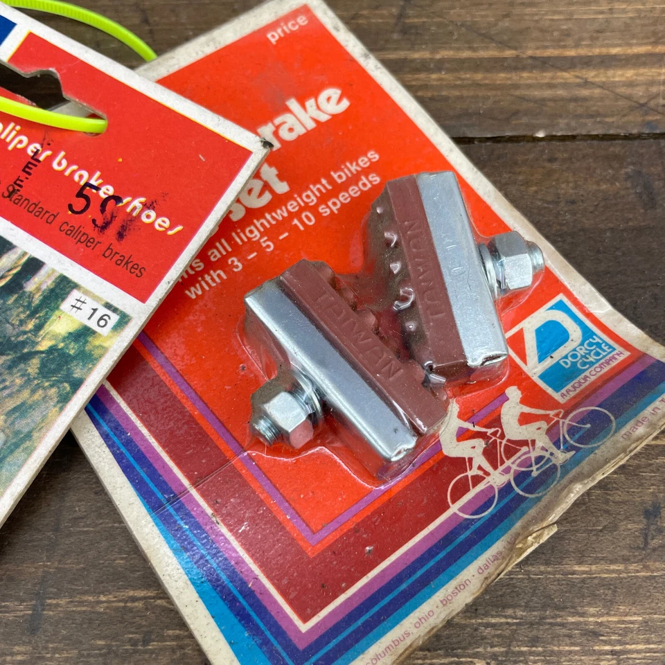 Juego de 2 pastillas de freno vintage NOS salmón zapatos portadores carretera BMX ciclismo productos A8 Foto 3 de 4
