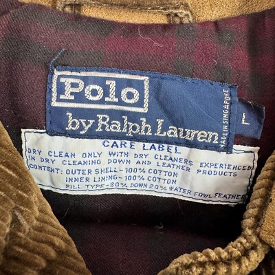 Vintage 90s Polo Ralph Lauren Fireman Corduroy Jacket Lobster