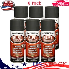 Rust Reformer Spray, Rust Resistant, Paintable Surface, Black 10.25 oz, 6 Pack