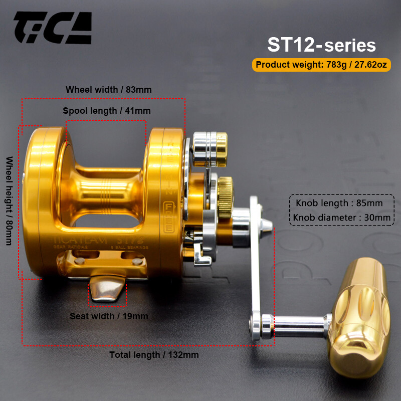TICA TEAM Lever Drag Conventional Reel Ocean Trolling Tuna Shark