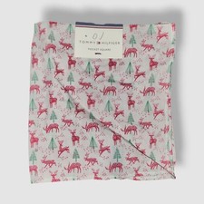 Tommy Hilfiger Men White Reindeer Classic Handkerchief Dress Suit Pocket Square