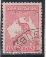 (F236-76) 1913 AU 1d red DII A. Kangaroo stamp (BZ) 