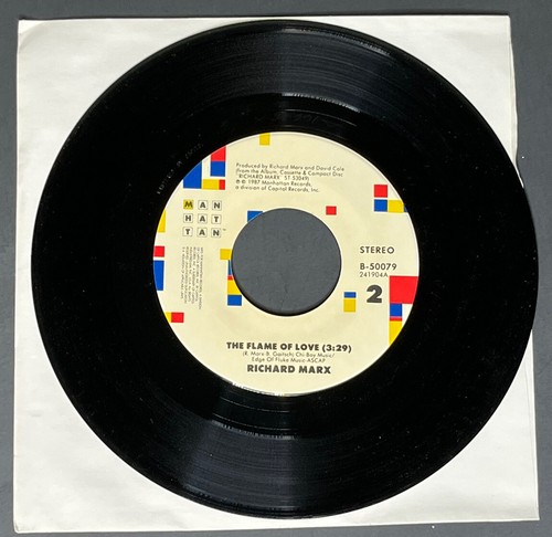 Richard Marx Don’t Mean Nothing The Flame of Love 45 Vinyl Record Single 7" TEST - Picture 3 of 4