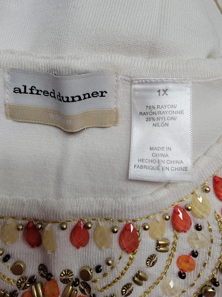 Camisa suéter blusa Alfred Dunner para mujer talla 1X blanca Foto 2 de 4