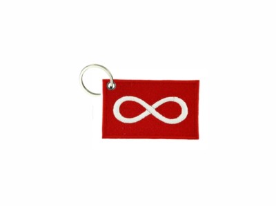 Porte-clés Brodé Patch Drapeau Métis Infini Rouge - Neuf Avec étiquettes - Fabriqué En France