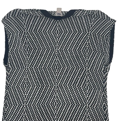 Chico's Black and White Sleeveless Duster Cardigan with Fringe Women's Size M - Picture 5 of 9