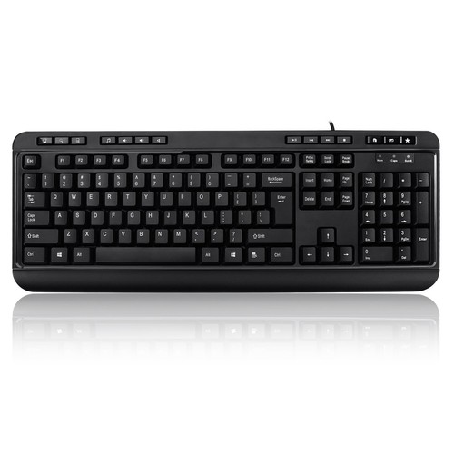 AKB-132HB Multimedia USB Tastatur mit 3 Hubs, schwarz - Bild 2 von 9