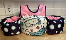 Girls Speedo Cat Splash Jammer Life Jacket Vest Preserver 30-50 lbs Mermaid Cat