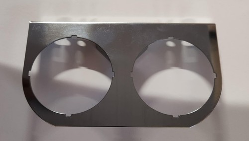 Stewart Warner Universal Double Gauge Mounting Panel 2" - Chrome - Picture 1 of 4