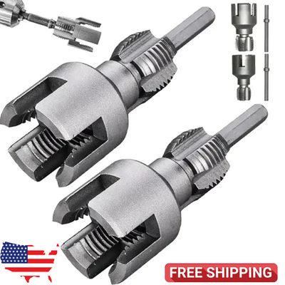 #ad 2pcs Integrated Internal amp; External Pipe Threading ToolPVC Pipe Threader Kit $6.50