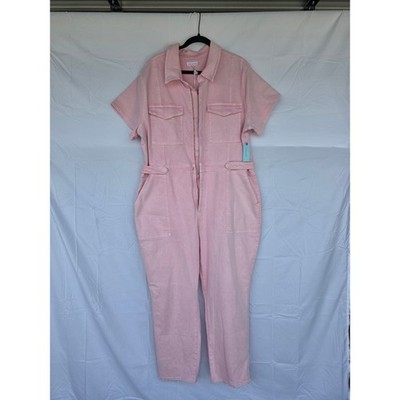 Good American Fit for Success Jumpsuit Pink Denim Mineral Rose Quartz NWT 6(2XL)