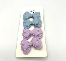 Flower Hair Bows for Girls 4-Pack features solid pattern Blue  Purple.