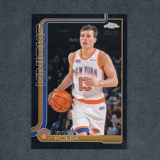 2025-26 Topps Chrome Basketball Tyler Kolek Black Refractor 05/10 Knicks #HX