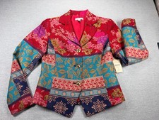 Coldwater Creek Colorful Jacquard Jacket Size 8