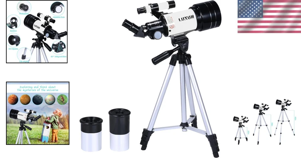 70mm Refracting Telescope 15-150X Zoom with Tripod Finderscope for Kids Begin... - Image 2 of 4