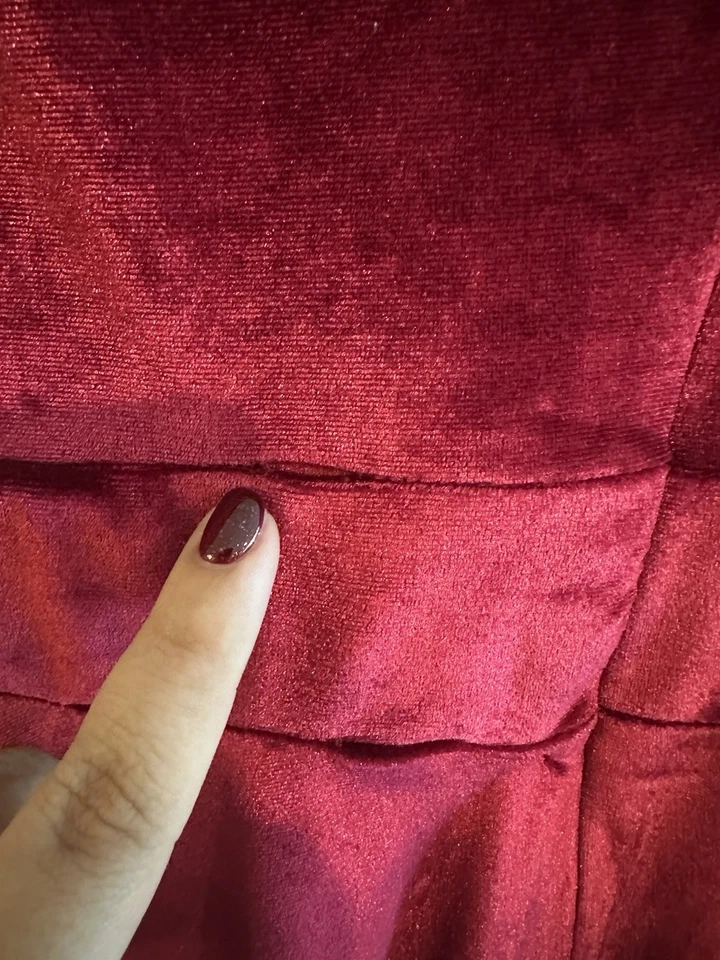 Mini Vestido Grace Karin Rojo Terciopelo Para Mujer XL Fiesta Formal Invitado Vampiro Foto 4 de 4