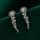 0.54 Ct Natural SI/H Round Diamond Dangle Drop Earrings Gift 9k White Solid Gold — photo 4