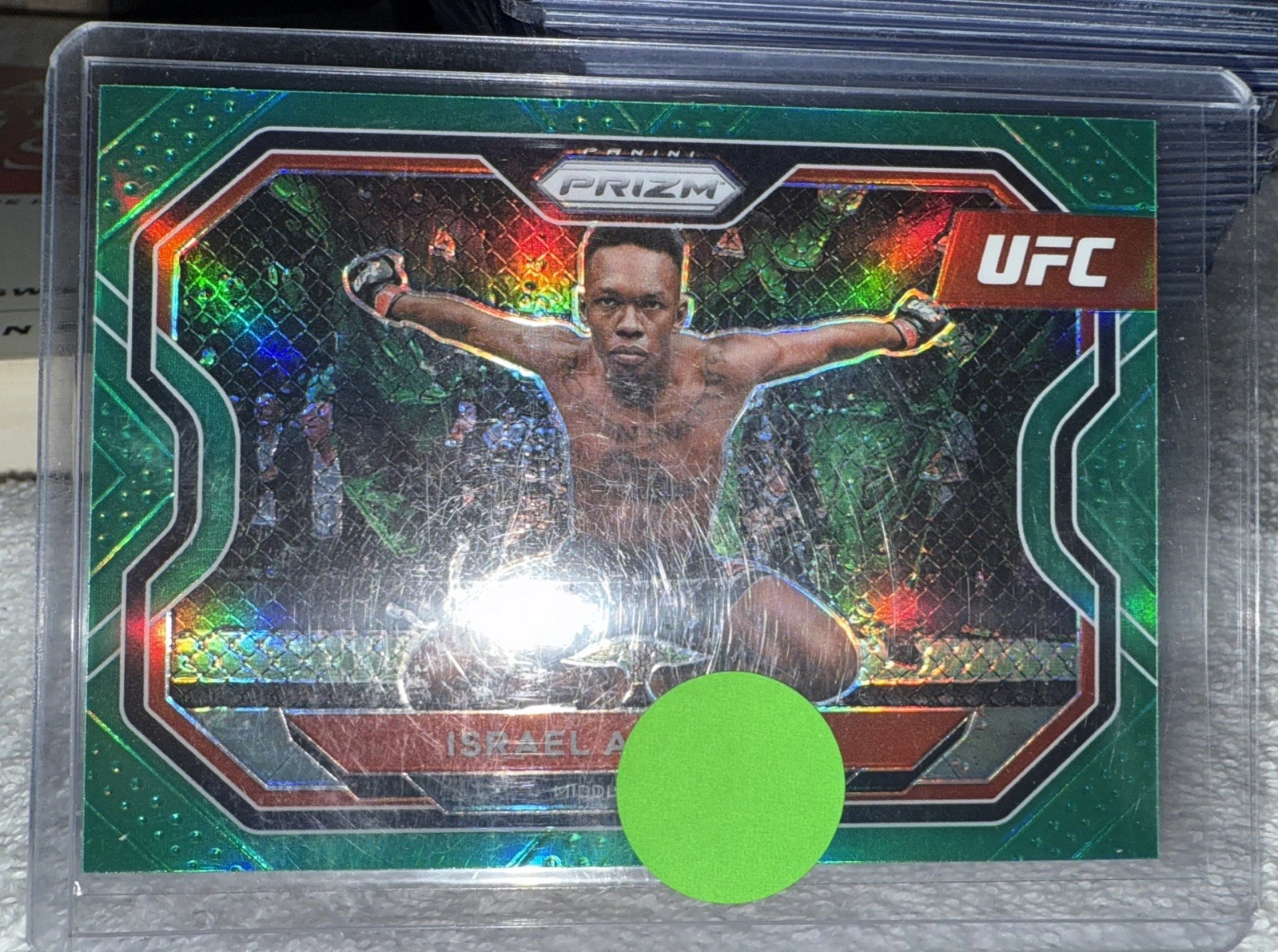 2021 Panini Prizm UFC Israel Adesanya Green Prizm #120