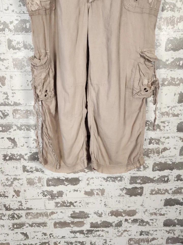Pantalones cargo cortos DA-NANG excedentes talla 32 beige utilitarios años 90 Y2K Foto 3 de 4