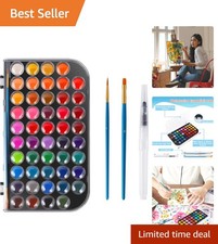 Watercolor Paint Set - 48 Colors with Palette  Travel Case for Easy Creativity