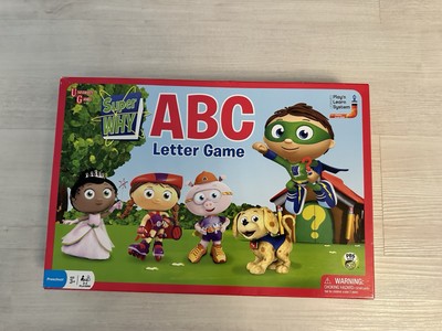 Super Why ABC Letter Board Game Complete Pieces Board Spinner and Cards 