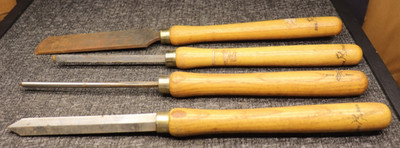 Vintage Buck Bros Woodworking Chisel Set 18'' Lathe Turning Tools Set Of 4