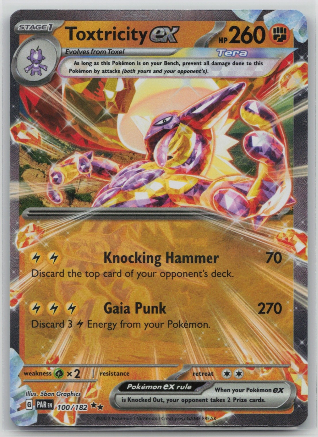 Pokemon Card Toxtricity ex Double Rare SV04: Paradox Rift 100/182 NM