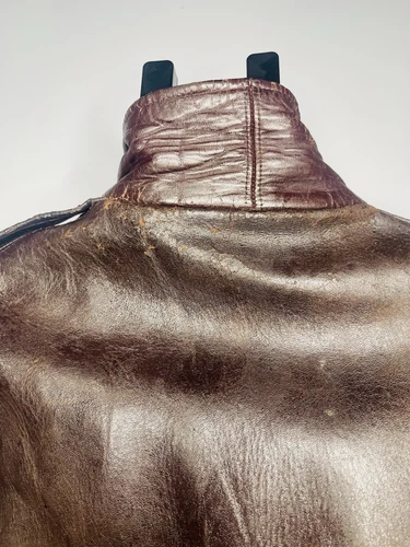 Vtg 40s 50s Horsehide Brown Leather Jacket Sz S FLAWS AMC