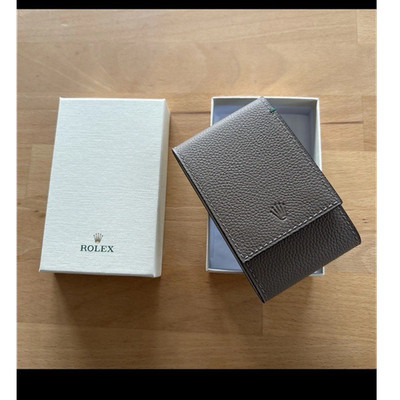 Rolex Uhren Transporttasche Leder Textil Braun Beige für 1-3 Uhren Luxus