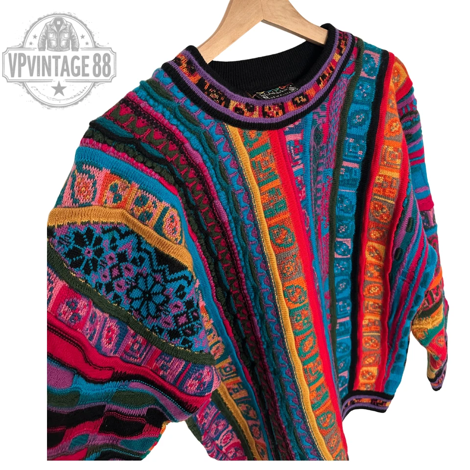 Vintage Coogi 90s Australia Knit Sweater Unisex Bold 3D Colourful Rare Jumper - Image 4 of 4