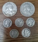 Junk 90% Silver Coins $1.50 Face Value Ben Franklin Half Dollars Mercury Dimes
