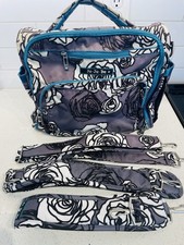 Ju Ju Be Charcoal Rose Flower Organizer Diaper Adjustable Backpack Changing Mat