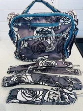 Ju Ju Be Charcoal Rose Flower Organizer Diaper Adjustable Backpack~Changing Mat