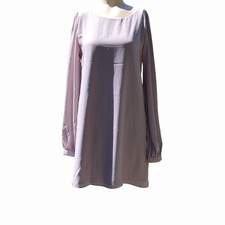 Short Dress Size Small Lulus Light Grey Balloon Sleeve Shift Silhouette Made USA