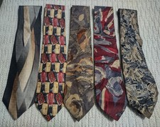 Vintage Ties Lot of 5 Mix 1980's- 90's Lamberti Fierte Giorgio Moresci 