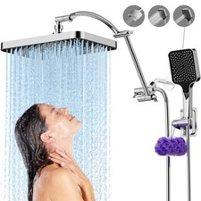 SREEZNX 13 Inch Rain Shower Head Extension Arm 19 Inch, Shower Head High Pres...