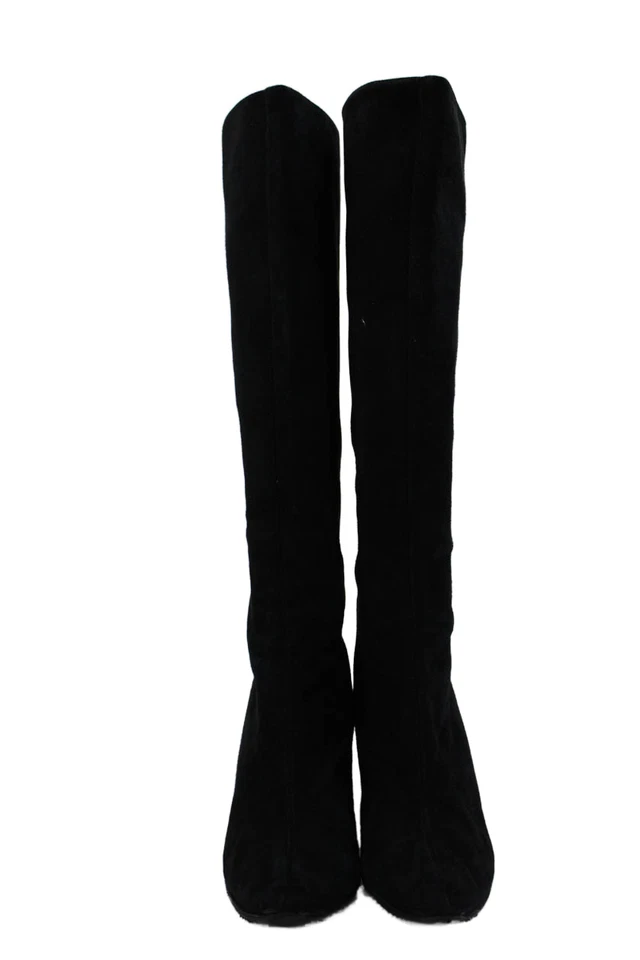 Botas hasta la rodilla Kate Spade New York para mujer con cremallera trasera tacón de cuña negras talla 8 Foto 2 de 4