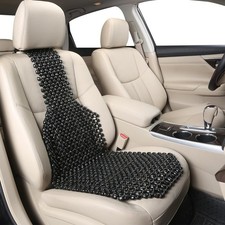 Breathable Wood Beaded Seat Cushion, Cooling Car Seat Cover, Black