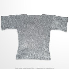 Medieval Style Aluminum Chainmail Shirt Haubergeon Flat Ring Round Riveted LARP