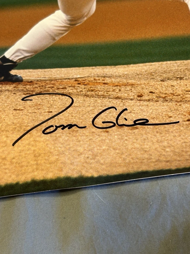 Foto firmada a mano por Tom Glavine "HOF 14" 16x20 autógrafo de los Atlanta Braves Foto 2 de 4
