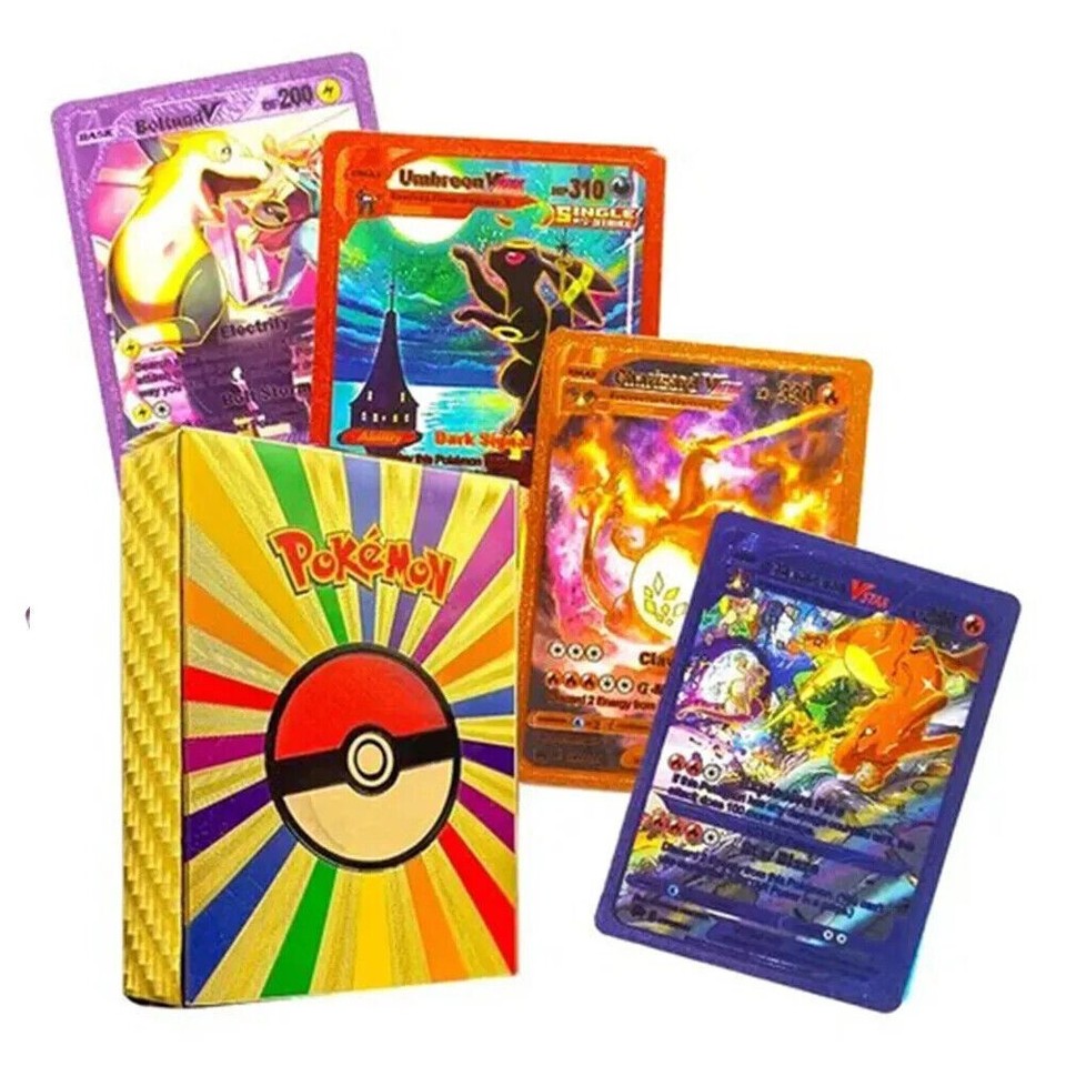 55PCS Pokemon Card Foil GOLD PACK 55 CARDS TCG GX Vmax GX Card