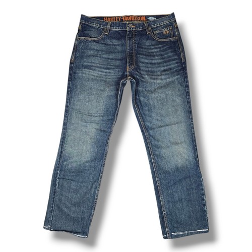 Harley Davidson Men's Straight Leg Fit Modern Stretch Jeans Indigo Faded36x32