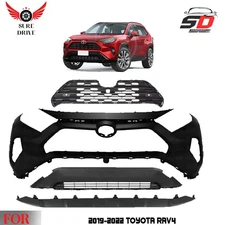 Front Bumper Cover Fascia & Grille Assembly Kit For 2019-2022 Toyota Rav4