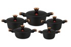 10 Piece UCC LIFE Granite Cooking Pots Non-stick Cookware Sets With Glass Lids