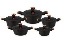 Set di pentole antiaderenti in granito UCC LIFE 10 pezzi con coperchi in vetro