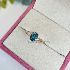 London Blue Topaz Ring, Silver Ring, 925 Sterling Silver, Lab Created Blue Topaz
